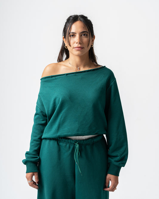 Green Off-Shoulder Top